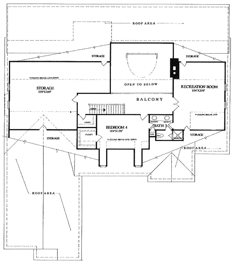 Traditional House Plan Second Floor - Bartoncreek Traditional Home 128D-0018 - Search House Plans and More