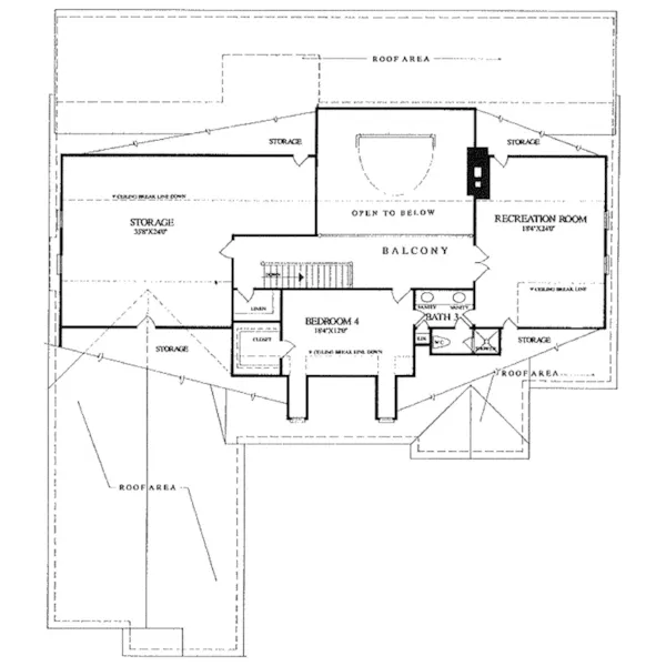 Luxury House Plan Second Floor - Bartoncreek Traditional Home 128D-0018 - Search House Plans and More