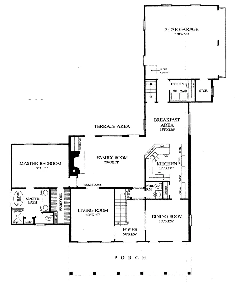 Country House Plan First Floor - Battery Creek Country Home 128D-0019 - Search House Plans and More