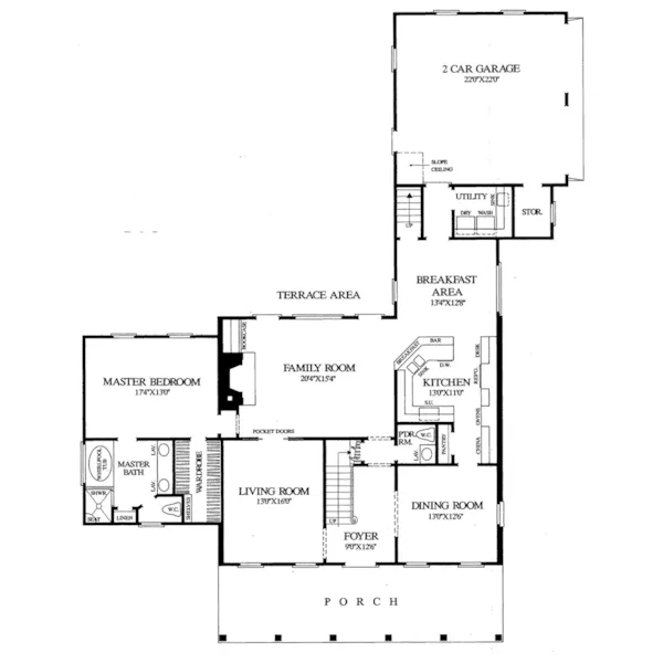 Country House Plan First Floor - Battery Creek Country Home 128D-0019 - Search House Plans and More