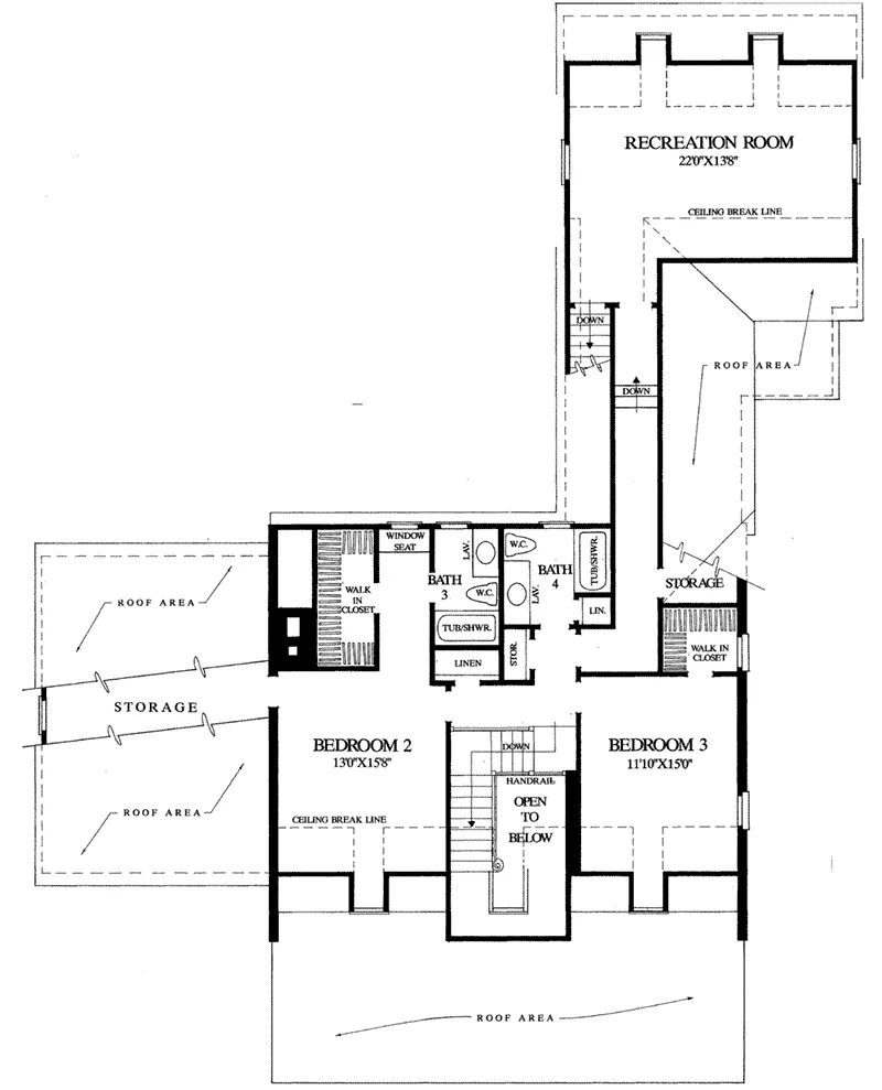Country House Plan Second Floor - Battery Creek Country Home 128D-0019 - Search House Plans and More