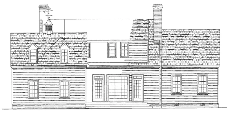 Country House Plan Rear Elevation - Battery Creek Country Home 128D-0019 - Search House Plans and More
