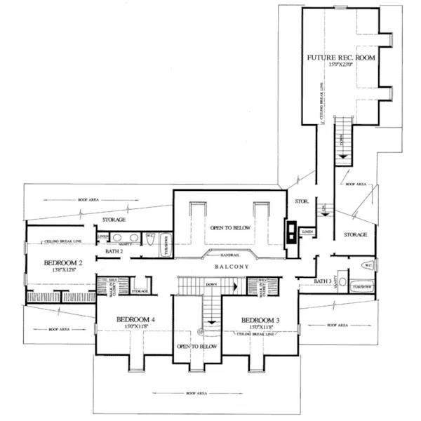 Lowcountry House Plan Second Floor - Bayou Teche Lowcountry Home 128D-0020 - Search House Plans and More