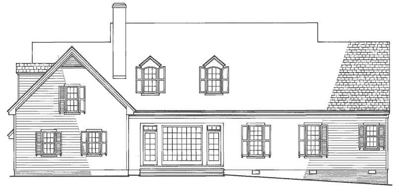 Farmhouse Plan Rear Elevation - Bayou Teche Lowcountry Home 128D-0020 - Search House Plans and More