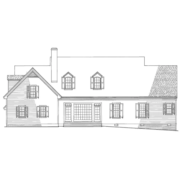 Lowcountry House Plan Rear Elevation - Bayou Teche Lowcountry Home 128D-0020 - Search House Plans and More