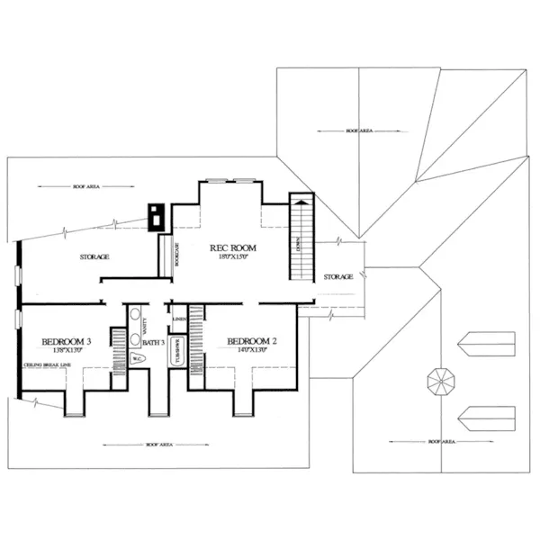 Country House Plan Second Floor - Bay St. Louis Lowcountry Home 128D-0021 - Search House Plans and More