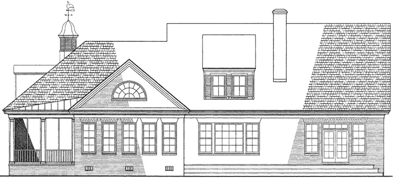 Lowcountry House Plan Rear Elevation - Bay St. Louis Lowcountry Home 128D-0021 - Search House Plans and More