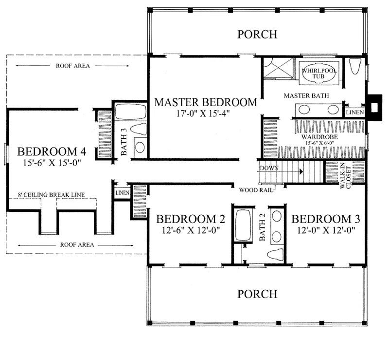 Second Floor - Beaufort Plantation Home 128D-0024 - Search House Plans and More