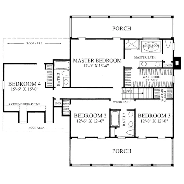 Second Floor - Beaufort Plantation Home 128D-0024 - Search House Plans and More