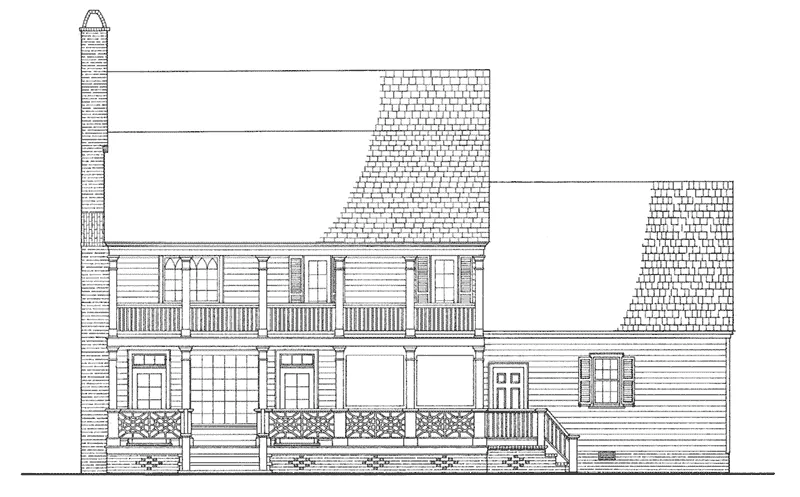 Rear Elevation - Beaufort Plantation Home 128D-0024 - Search House Plans and More