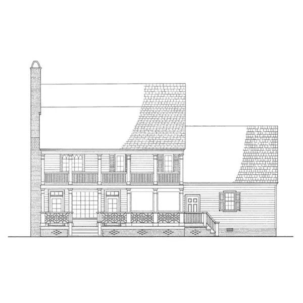 Rear Elevation - Beaufort Plantation Home 128D-0024 - Search House Plans and More