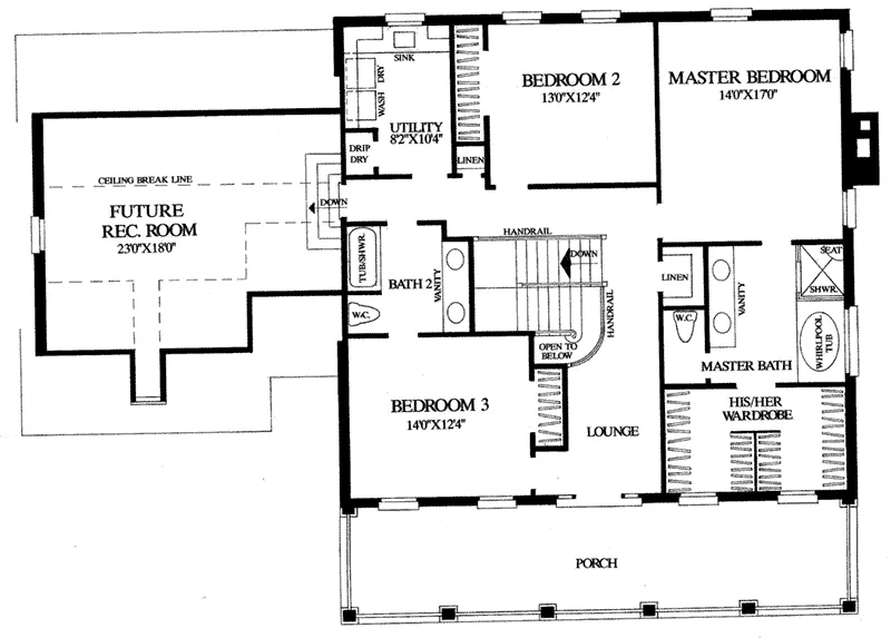 Early American House Plan Second Floor - Beaumont Colonial Home 128D-0025 - Search House Plans and More