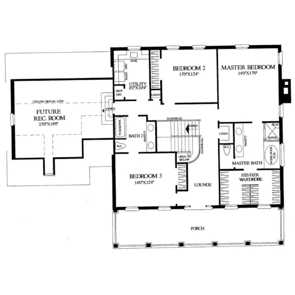 Traditional House Plan Second Floor - Beaumont Colonial Home 128D-0025 - Search House Plans and More