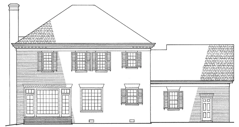 Plantation House Plan Rear Elevation - Beaumont Colonial Home 128D-0025 - Search House Plans and More