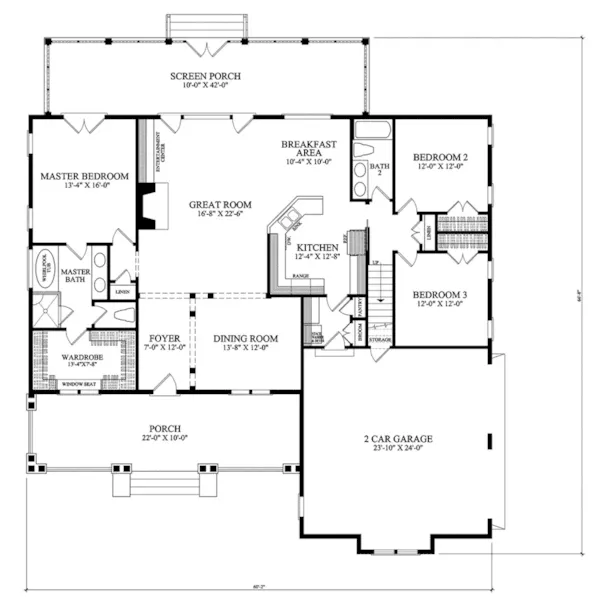 Arts & Crafts House Plan First Floor - Bella Vista Falls Shingle Home 128D-0026 - Search House Plans and More