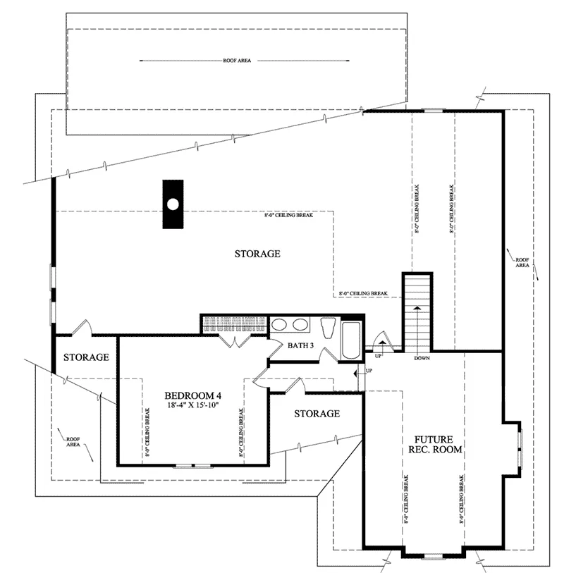 Bungalow House Plan Second Floor - Bella Vista Falls Shingle Home 128D-0026 - Search House Plans and More