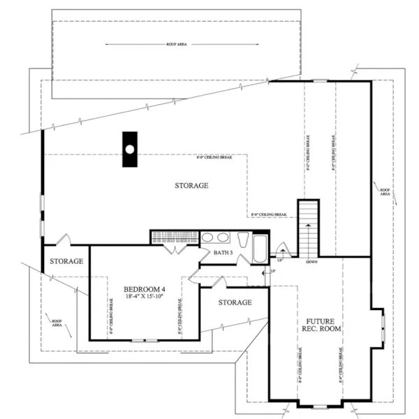 Arts & Crafts House Plan Second Floor - Bella Vista Falls Shingle Home 128D-0026 - Search House Plans and More