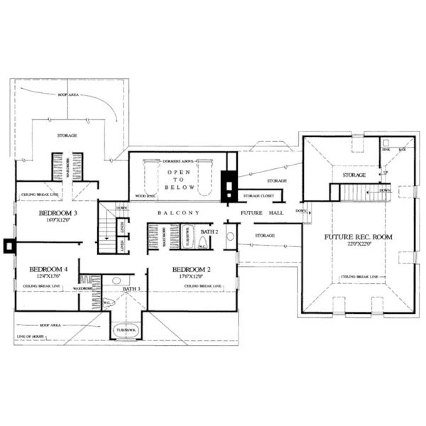 Lowcountry House Plan Second Floor - Belle Grove Southern Home 128D-0027 - Search House Plans and More