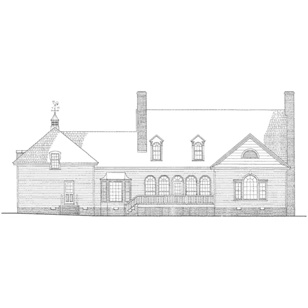 Lowcountry House Plan Rear Elevation - Belle Grove Southern Home 128D-0027 - Search House Plans and More