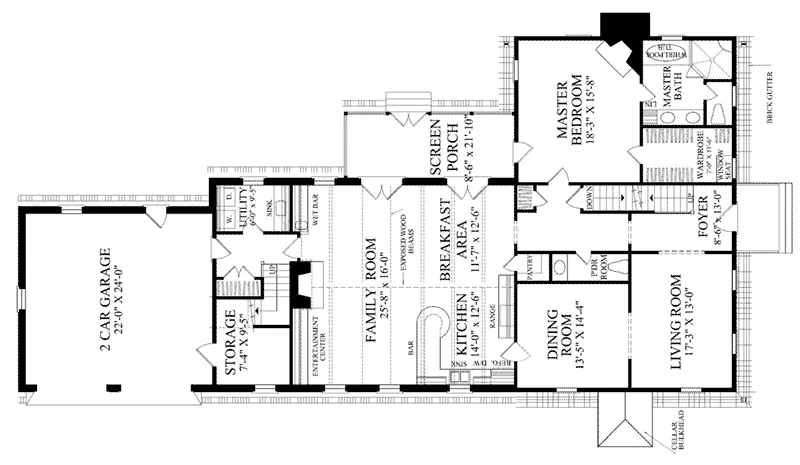 Cabin & Cottage House Plan First Floor - Benjamin House Cape Cod Home 128D-0028 - Search House Plans and More