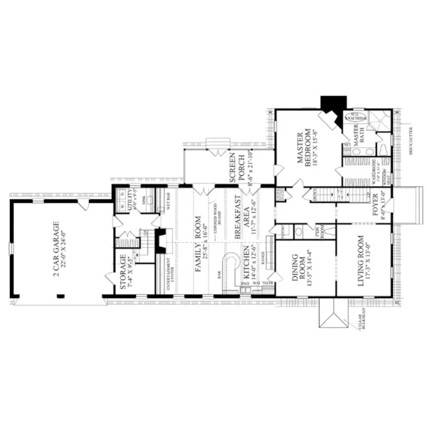 Cabin & Cottage House Plan First Floor - Benjamin House Cape Cod Home 128D-0028 - Search House Plans and More