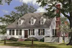Colonial House Plan Front of House 128D-0028