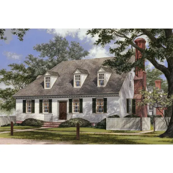 Cabin & Cottage House Plan Front of Home - Benjamin House Cape Cod Home 128D-0028 - Search House Plans and More