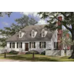 Colonial House Plan Front of House 128D-0028