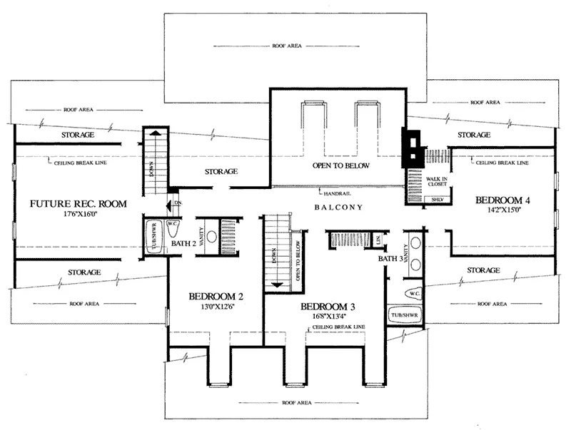 Southern House Plan Second Floor - Biloxi Shoal Southern Home 128D-0029 - Search House Plans and More