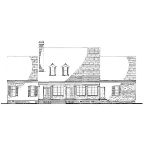 Colonial House Plan Rear Elevation - Biloxi Shoal Southern Home 128D-0029 - Search House Plans and More