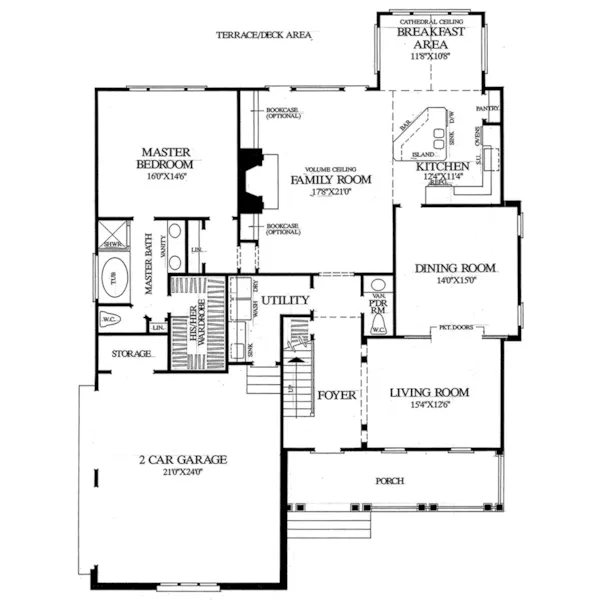 Cabin & Cottage House Plan First Floor - Blue Ridge Cottage Home 128D-0030 - Search House Plans and More