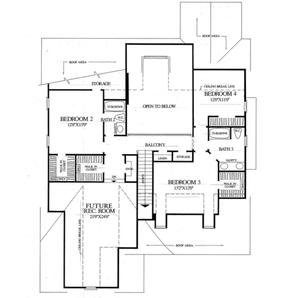 Cabin & Cottage House Plan Second Floor - Blue Ridge Cottage Home 128D-0030 - Search House Plans and More