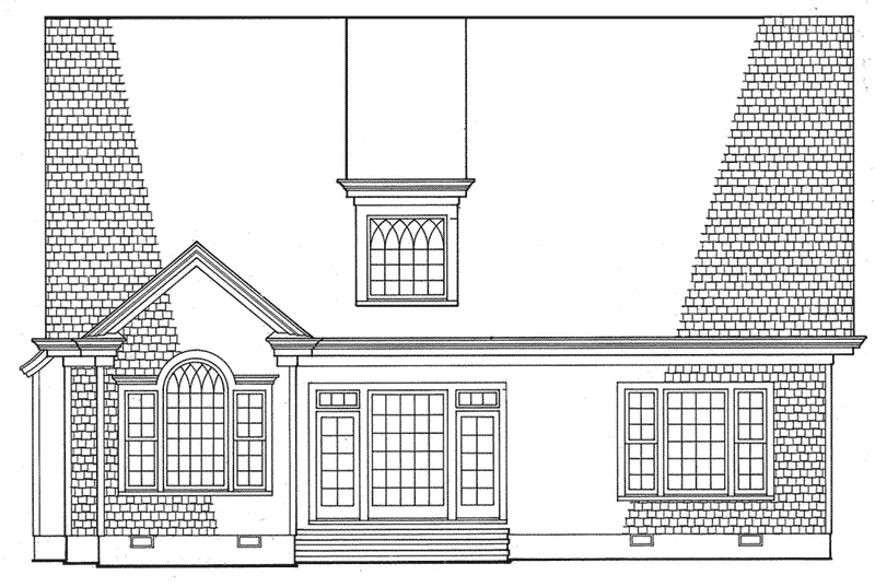 English Cottage House Plan Rear Elevation - Blue Ridge Cottage Home 128D-0030 - Search House Plans and More