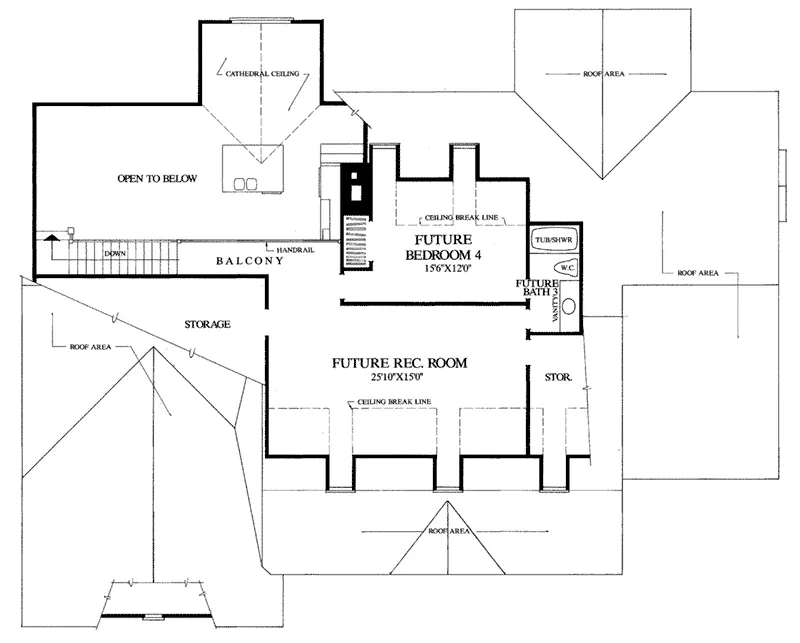 Southern House Plan Second Floor - Bowlingreen Colonial Home 128D-0031 - Search House Plans and More