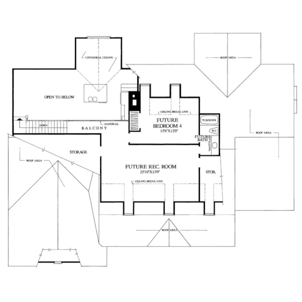 Colonial House Plan Second Floor - Bowlingreen Colonial Home 128D-0031 - Search House Plans and More