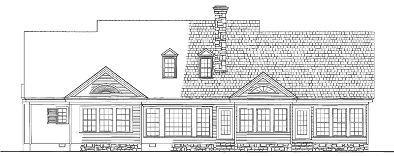 Country House Plan Rear Elevation - Bowlingreen Colonial Home 128D-0031 - Search House Plans and More