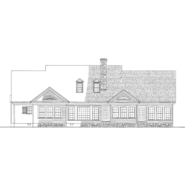 Colonial House Plan Rear Elevation - Bowlingreen Colonial Home 128D-0031 - Search House Plans and More