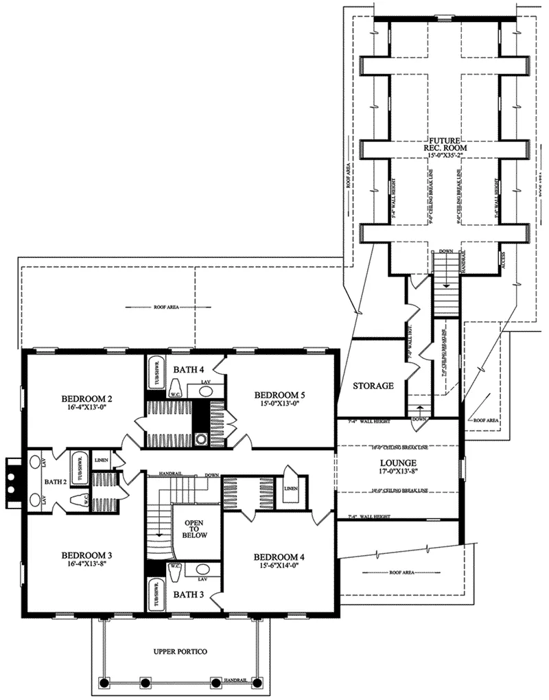 Luxury House Plan Second Floor - Brewton House Georgian Home 128D-0032 - Search House Plans and More