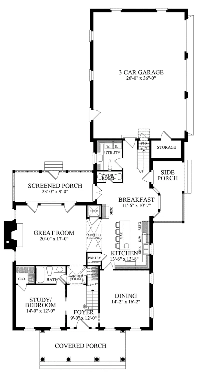 Colonial House Plan First Floor - Bristol Lane Georgian Home 128D-0033 - Search House Plans and More
