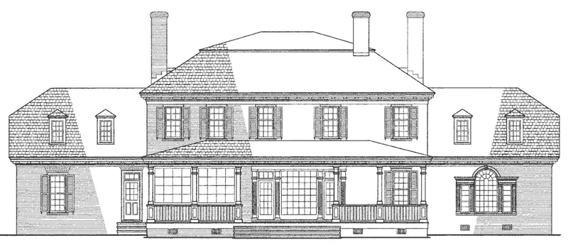 Luxury House Plan Rear Elevation - Broadland Traditional Home 128D-0034 - Search House Plans and More
