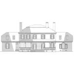 Greek Revival House Plan Rear Elevation - Broadland Traditional Home 128D-0034 - Search House Plans and More