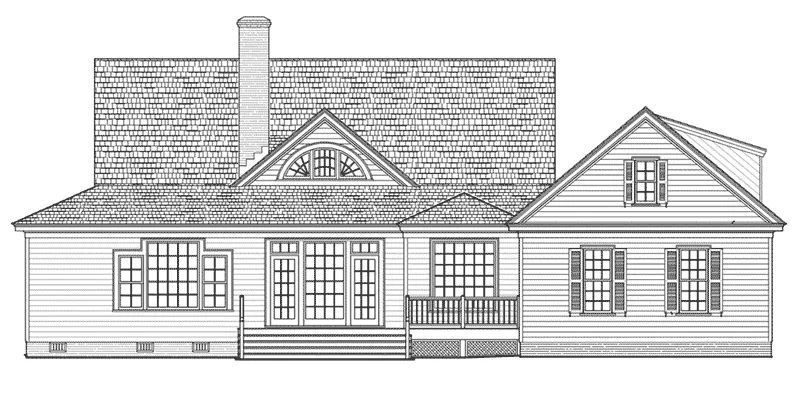 Cabin & Cottage House Plan Rear Elevation - Calabash Southern Home 128D-0035 - Search House Plans and More