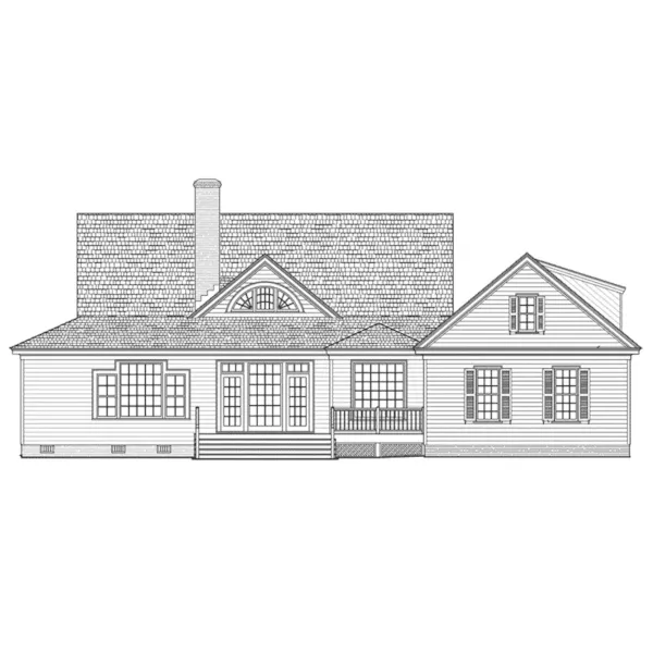 Southern House Plan Rear Elevation - Calabash Southern Home 128D-0035 - Search House Plans and More