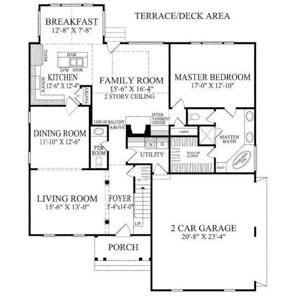 Cape Cod & New England House Plan First Floor - Capeville Country Shingle Home 128D-0042 - Search House Plans and More