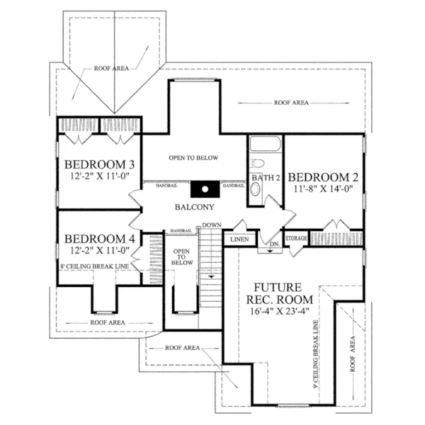 Cape Cod & New England House Plan Second Floor - Capeville Country Shingle Home 128D-0042 - Search House Plans and More