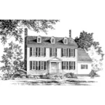 Cape Cod & New England House Plan Front of Home - Capital Colonial Home 128D-0043 - Search House Plans and More