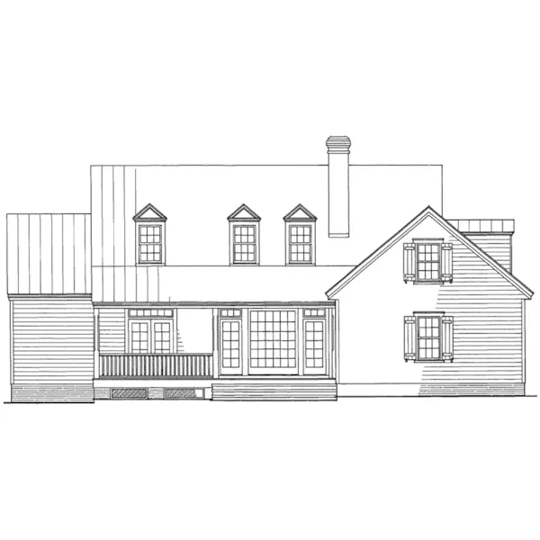 Cape Cod & New England House Plan Rear Elevation - Carolina Coastal Cottage Home 128D-0046 - Search House Plans and More