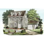 Shingle House Plan Front of Home - Cedar Grove Hill Colonial Home 128D-0048 - Search House Plans and More