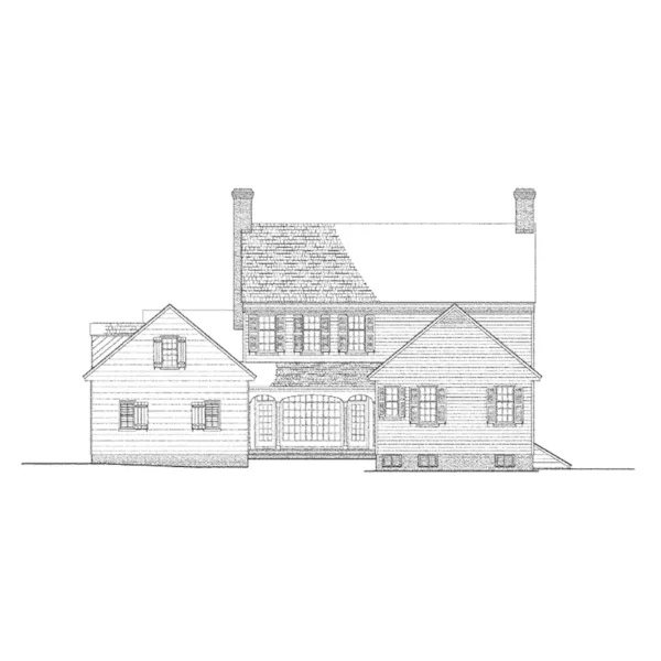 Colonial House Plan Rear Elevation - Charlton House Colonial Home 128D-0049 - Search House Plans and More