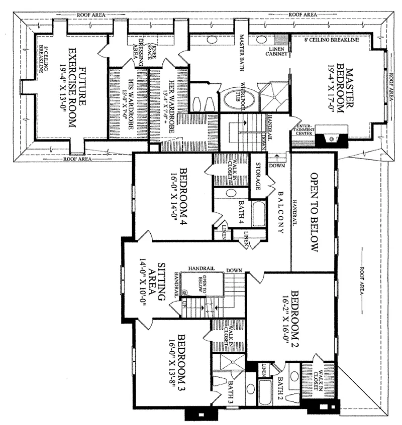Traditional House Plan Second Floor - Chateau Bachen Georgian Home 128D-0050 - Search House Plans and More